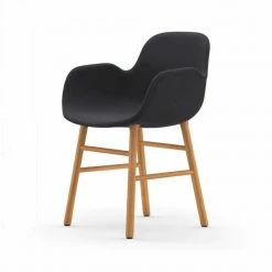 Normann Copenhagen Normann Form Oak Lehnstuhl Textil-gepolstert Fame - H 80 X B 56 X T 52 Cm - Dark Grey 60019