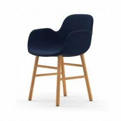 Normann Copenhagen Normann Form Oak Lehnstuhl Textil-gepolstert Fame - H 80 X B 56 X T 52 Cm - Blue 66071