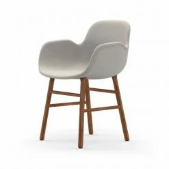 Normann Copenhagen Normann Form Walnut Lehnstuhl Textil-gepolstert Fame - H 80 X B 56 X T 52 Cm - White