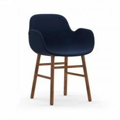 Normann Copenhagen Normann Form Walnut Lehnstuhl Textil-gepolstert Fame - H 80 X B 56 X T 52 Cm - Blue 66071