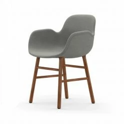 Normann Copenhagen Normann Form Walnut Lehnstuhl Textil-gepolstert Steelcut Trio - H 80 X B 56 X T 52 Cm - Grey 113