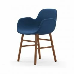 Normann Copenhagen Normann Form Walnut Lehnstuhl Textil-gepolstert Steelcut Trio - H 80 X B 56 X T 52 Cm - Blue 753