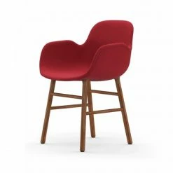 Normann Copenhagen Normann Form Walnut Lehnstuhl Textil-gepolstert Steelcut Trio - H 80 X B 56 X T 52 Cm - Red 553