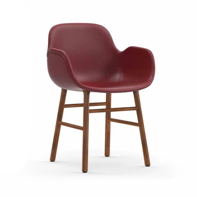 Normann Form Walnut Lehnstuhl Leder-gepolstert tango - H 80 x B 56 x T 52 cm - red 41578 Normann Copenhagen Normann Form Walnut Lehnstuhl Leder-gepolstert Tango - H 80 X B 56 X T 52 Cm - Red 41578 -qeeboo shop unnamed file 1120