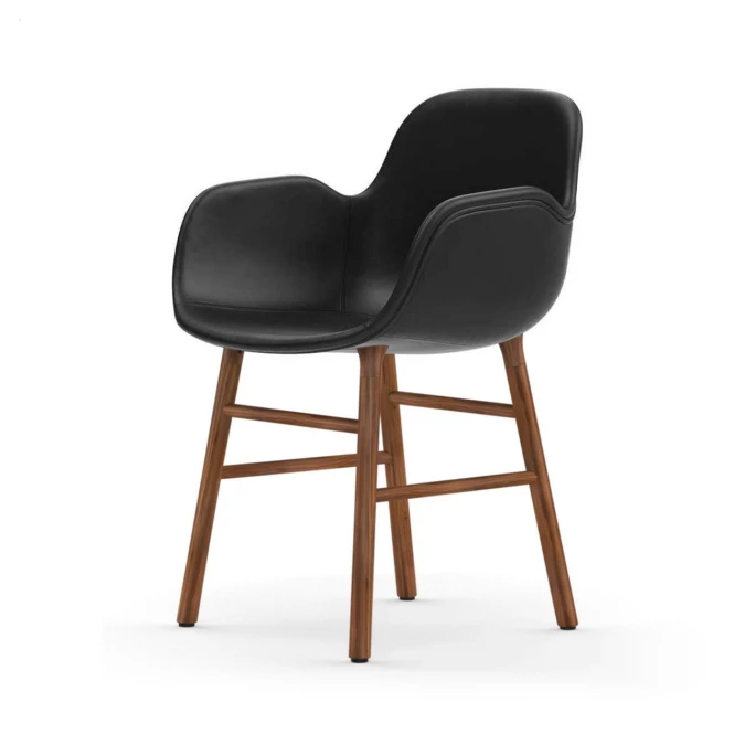 Normann Form Walnut Lehnstuhl Leder-gepolstert tango - H 80 x B 56 x T 52 cm - black-41599 Normann Copenhagen Normann Form Walnut Lehnstuhl Leder-gepolstert Tango - H 80 X B 56 X T 52 Cm - Black-41599 -qeeboo shop unnamed file 1123