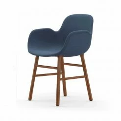 Normann Copenhagen Normann Form Walnut Lehnstuhl Textil-gepolstert Breeze Fusion - H 80 X B 56 X T 52 Cm - Blue 4602
