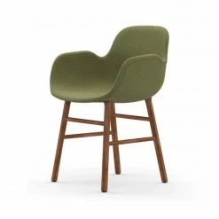 Normann Copenhagen Normann Form Walnut Lehnstuhl Textil-gepolstert Breeze Fusion - H 80 X B 56 X T 52 Cm - Green - 4803