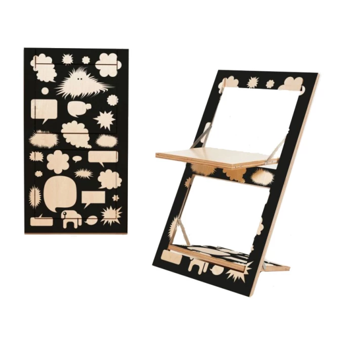 AMBIVALENZ Fläpps Trouble Bubble Klappstuhl - einseitig bedruckt - H/B/T 75 x 47 x 45 cm - Trouble Bubble AMBIVALENZ Fläpps Trouble Bubble Klappstuhl - Einseitig Bedruckt - H/B/T 75 X 47 X 45 Cm - Trouble Bubble -qeeboo shop unnamed file 1733