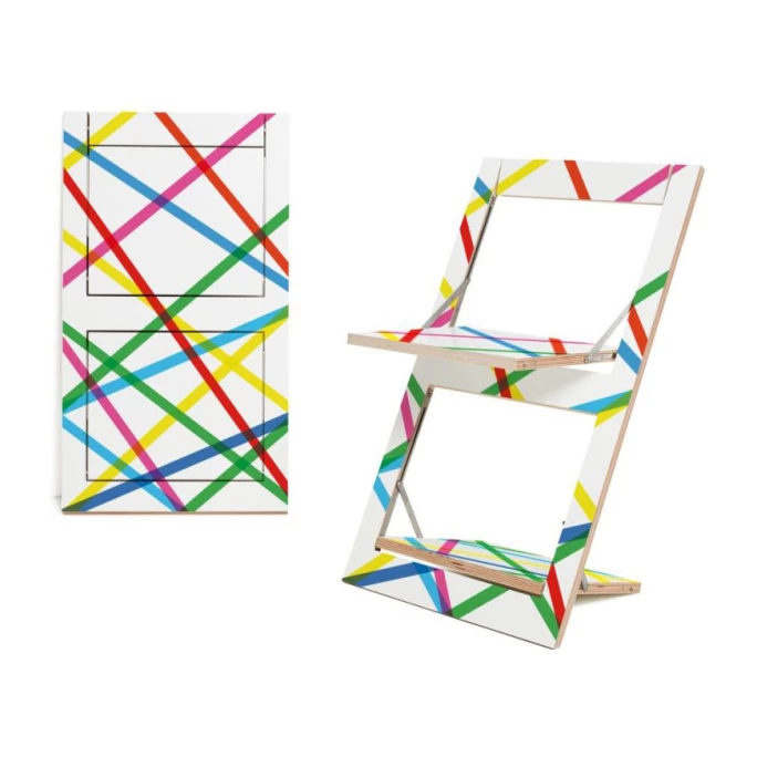 AMBIVALENZ Fläpps Bunte Linien Klappstuhl - beidseitig bedruckt - H/B/T 75 x 47 x 45 cm - Bunte Linien AMBIVALENZ Fläpps Bunte Linien Klappstuhl - Beidseitig Bedruckt - H/B/T 75 X 47 X 45 Cm - Bunte Linien -qeeboo shop unnamed file 1738