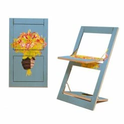 AMBIVALENZ Fläpps Messerblumen Klappstuhl - Beidseitig Bedruckt - H/B/T 75 X 47 X 45 Cm - Messerblumen