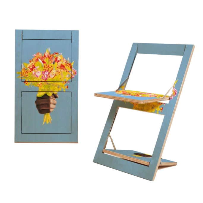 AMBIVALENZ Fläpps Messerblumen Klappstuhl - beidseitig bedruckt - H/B/T 75 x 47 x 45 cm - Messerblumen AMBIVALENZ Fläpps Messerblumen Klappstuhl - Beidseitig Bedruckt - H/B/T 75 X 47 X 45 Cm - Messerblumen -qeeboo shop unnamed file 1750