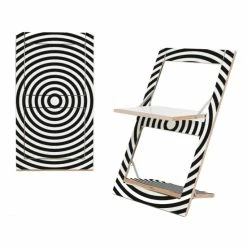 AMBIVALENZ Fläpps Con-Kreis Klappstuhl - Einseitig Bedruckt - H/B/T 75 X 47 X 45 Cm - Op-Art Kreis