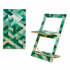 AMBIVALENZ Fläpps Criss Cross Klappstuhl - H/B/T 75 X 47 X 45 Cm - Grün Auf Natur