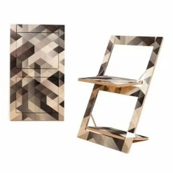 AMBIVALENZ Fläpps Criss Cross Klappstuhl - H/B/T 75 X 47 X 45 Cm - Grau Auf Natur