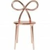 Qeeboo Ribbon Chair Metall Finish Stuhl - 45,5 X 49,5 X 83,5 Cm - Pink Gold