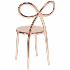 Qeeboo Ribbon Chair Metall Finish Stuhl - 45,5 X 49,5 X 83,5 Cm - Pink Gold -qeeboo shop unnamed file 2233