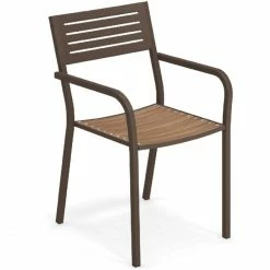 Emu SEGNO Armlehnstuhl Mit Teak-Sitzfläche - 4er-Set - 4 Stühle à 84 X 52 X 53 Cm - Indischbraun-teak