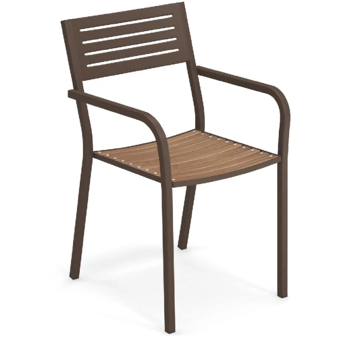 emu SEGNO Armlehnstuhl mit Teak-Sitzfläche - 4er-Set - 4 Stühle à 84 x 52 x 53 cm - indischbraun-teak Emu SEGNO Armlehnstuhl Mit Teak-Sitzfläche - 4er-Set - 4 Stühle à 84 X 52 X 53 Cm - Indischbraun-teak -qeeboo shop unnamed file 2807