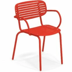 Emu MOM Armlehnstuhl 4er Set - 4 Stühle à 76 X 58,5 X 56 Cm - Scharlachrot