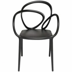 Qeeboo Loop Chair Ohne Kissen Stuhl 2er Set - 2 Stühle à 52 X 56 X 84 Cm - Black