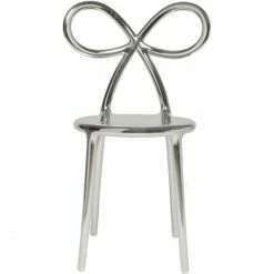 Qeeboo Ribbon Chair Metall Finish Stuhl - 45,5 X 49,5 X 83,5 Cm - Silver