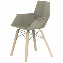 Vondom FAZ WOOD Stühle Mit Armlehnen - 4er Set - 4er Set - 57x52x82 Cm - Ecru