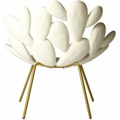 Qeeboo Filicudi Sessel - 93 X 72 X 85 Cm - White-brass -qeeboo shop unnamed file 4387