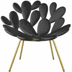 Qeeboo Filicudi Sessel - 93 X 72 X 85 Cm - Black-brass