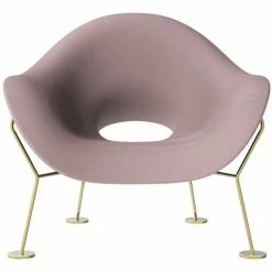 Qeeboo Pupa Brass Base Indoor Sessel - 87 X 78 X 84 Cm - Pink