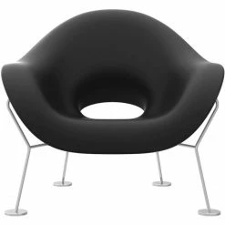 Qeeboo Pupa Chrome Base Indoor Sessel - 87 X 78 X 84 Cm - Black