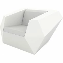 Vondom FAZ Lounge Sessel - 120x100x70 Cm - Eis + RGB LED + Akku