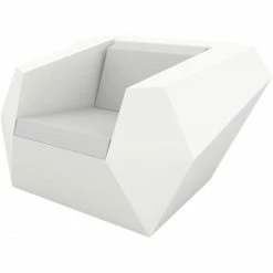 Vondom FAZ Lounge Sessel - 120x100x70 Cm - Eis + Weißem LED
