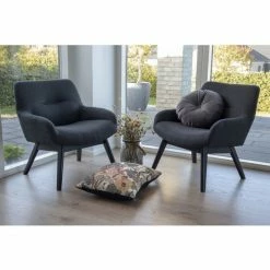 House Nordic London Lounge Sessel - 65x63x73 Cm - Grau - Mit Schwarzen Stuhlbeinen 5 House Nordic London Lounge Sessel - 65x63x73 Cm - Grau - Mit Schwarzen Stuhlbeinen -qeeboo shop unnamed file 4682