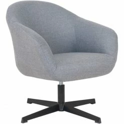 House Nordic Sydney Lounge Sessel Mit Drehfunktion - 70x67x78 Cm - Hellgrau