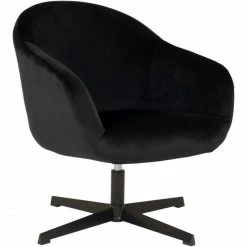 House Nordic Sydney Lounge Sessel Mit Drehfunktion - 70x67x78 Cm - Schwarz
