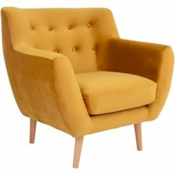 House Nordic Monte Sessel Mit Armlehnen - 76x81x79 Cm - Senfgelb