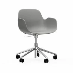 Normann Copenhagen Form Armchair Swivel Bürostuhl Mit Rollen - Höhe 86 Cm X Ø 72,5 Cm - Sitzhöhe 37-50 Cm - Grey