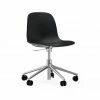 Normann Copenhagen Form Swivel Bürostuhl Mit Rollen - Höhe 86 Cm X Ø 72,5 Cm - Sitzhöhe 37-50 Cm - Black