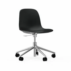 Normann Copenhagen Form Swivel Bürostuhl Mit Rollen - Höhe 86 Cm X Ø 72,5 Cm - Sitzhöhe 37-50 Cm - Black