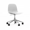 Normann Copenhagen Form Swivel Bürostuhl Mit Rollen - Höhe 86 Cm X Ø 72,5 Cm - Sitzhöhe 37-50 Cm - White