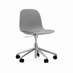 Normann Copenhagen Form Swivel Bürostuhl Mit Rollen - Höhe 86 Cm X Ø 72,5 Cm - Sitzhöhe 37-50 Cm - Grey