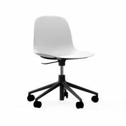 Normann Copenhagen Form Black Swivel Bürostuhl Mit Rollen - Höhe 86 Cm X Ø 72,5 Cm - Sitzhöhe 37-50 Cm - White