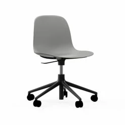 Normann Copenhagen Form Black Swivel Bürostuhl Mit Rollen - Höhe 86 Cm X Ø 72,5 Cm - Sitzhöhe 37-50 Cm - Grey