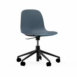 Normann Copenhagen Form Black Swivel Bürostuhl Mit Rollen - Höhe 86 Cm X Ø 72,5 Cm - Sitzhöhe 37-50 Cm - Blue