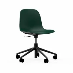 Normann Copenhagen Form Black Swivel Bürostuhl Mit Rollen - Höhe 86 Cm X Ø 72,5 Cm - Sitzhöhe 37-50 Cm - Green