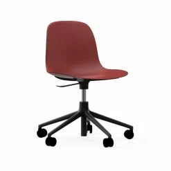 Normann Copenhagen Form Black Swivel Bürostuhl Mit Rollen - Höhe 86 Cm X Ø 72,5 Cm - Sitzhöhe 37-50 Cm - Red