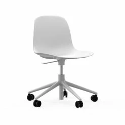 Normann Copenhagen Form White Swivel Bürostuhl Mit Rollen - Höhe 86 Cm X Ø 72,5 Cm - Sitzhöhe 37-50 Cm - White