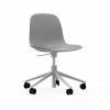 Normann Copenhagen Form White Swivel Bürostuhl Mit Rollen - Höhe 86 Cm X Ø 72,5 Cm - Sitzhöhe 37-50 Cm - Grey
