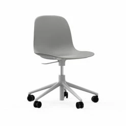 Normann Copenhagen Form White Swivel Bürostuhl Mit Rollen - Höhe 86 Cm X Ø 72,5 Cm - Sitzhöhe 37-50 Cm - Grey