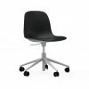 Normann Copenhagen Form White Swivel Bürostuhl Mit Rollen - Höhe 86 Cm X Ø 72,5 Cm - Sitzhöhe 37-50 Cm - Black